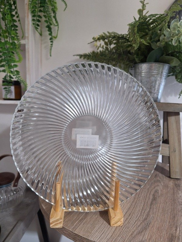 Producto - Plato de vidrio líena rayas x 6 unidades