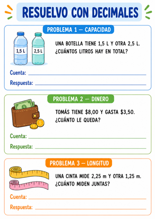 Producto - Decimales en acción: Situaciones problemáticas sencillas - 18