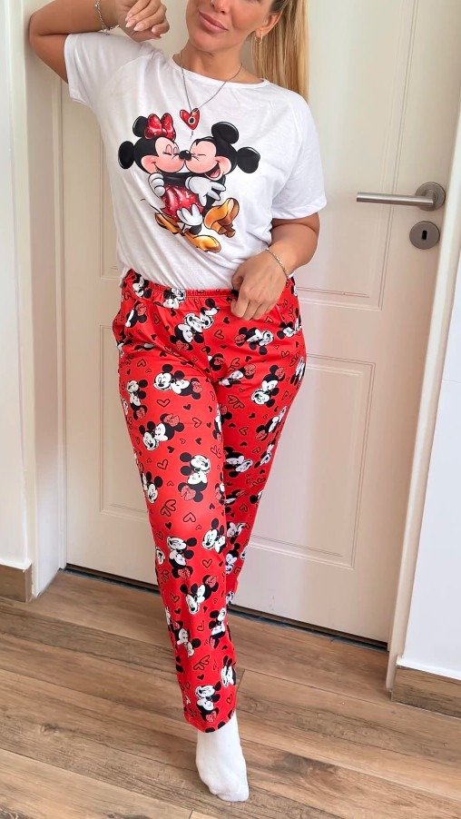 Producto - Pijama Animado Largo Mickey y Minnie Love