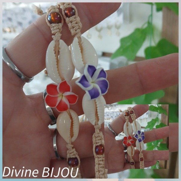 Producto - Tobillera  flor regulables tejidas