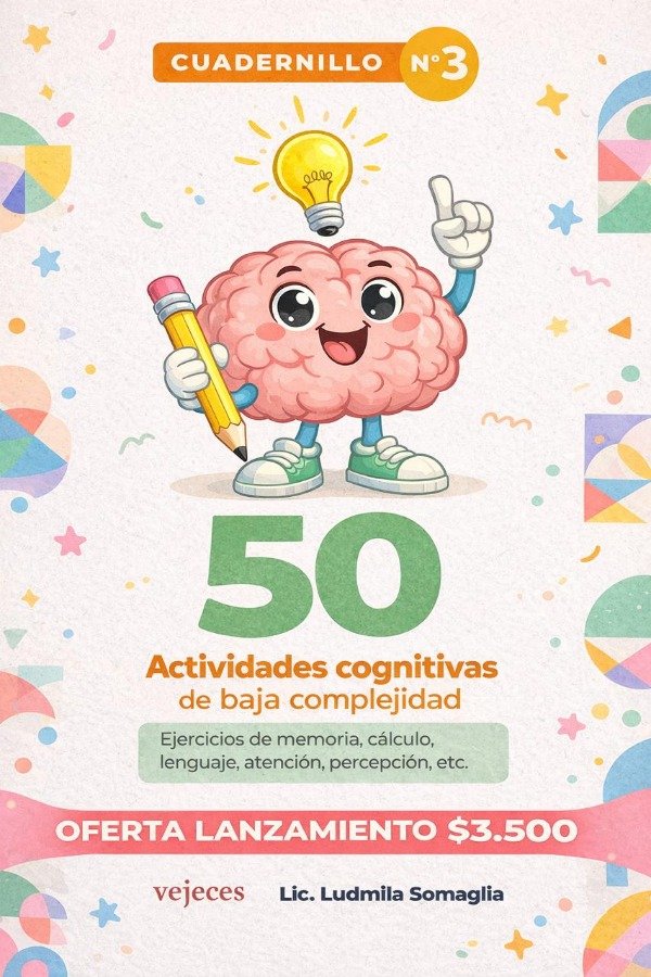 Producto - Cuadernillo fichas cognitivas número 3 - Baja complejidad