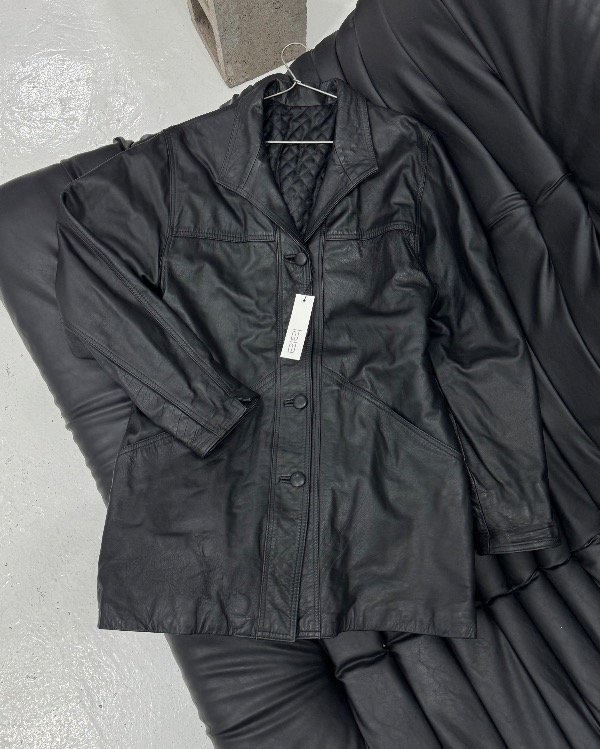 Producto - leather coat black (L)