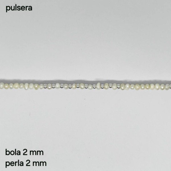 Producto - PUL #PER Pulsera Perla 2mm y Bolita 2mm (2) (DOLAR)