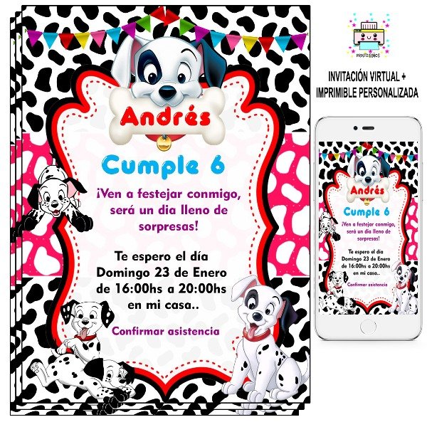 Producto - Tarjeta Invitación digital 101 Dalmatas