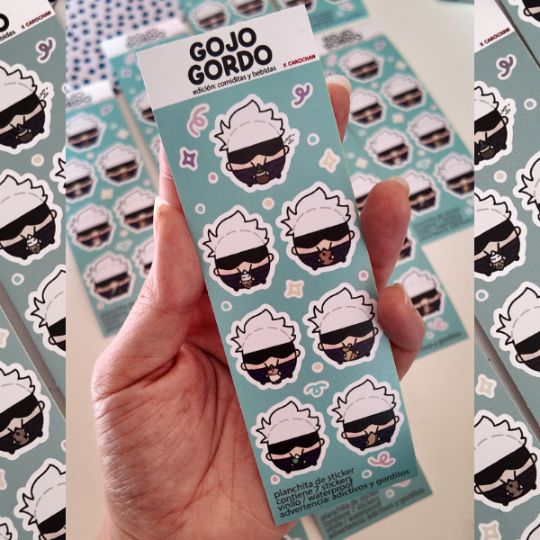 Producto - Plancha de sticker vinilo - Gojo Gordo