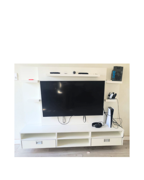 Producto - Rack de Tv de melamina con correderas telescópicas / Poco uso / 150x180x40