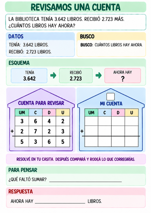 Producto - Resuelvo con casitas: Sumas y Restas con Números de 4 Cifras - 16