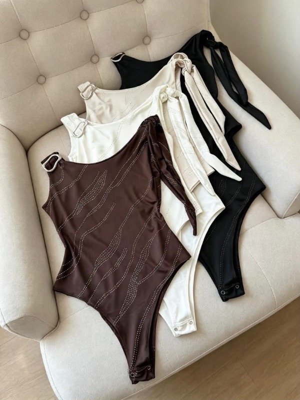 Producto - Body irregular con brillos Stock NEGRO - 0