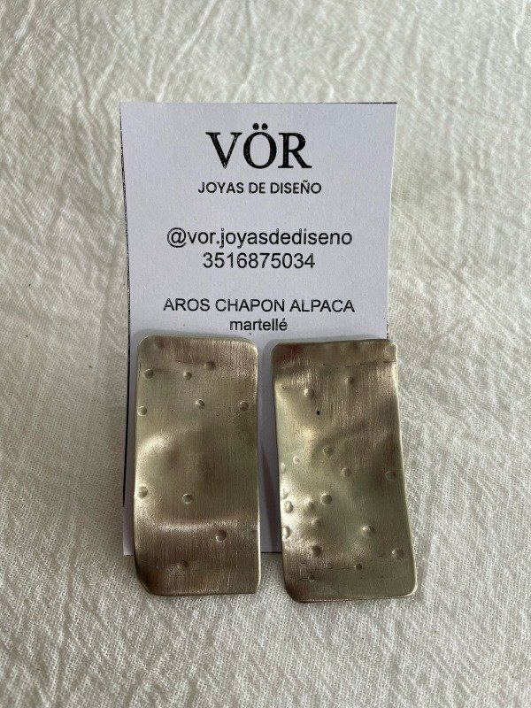 Producto - Aros chapón rectangular matellé