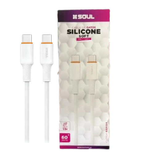 Producto - CABLE DE DATOS SOUL SILICONE SOFT TIPO C BLANCO