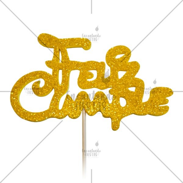Producto - Adorno Torta Cake Topper Dorado Goma Eva