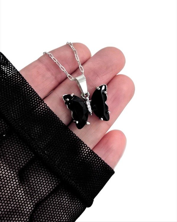 Producto - Mariposa Cristal Black en Acero Blanco