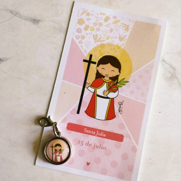 Producto - REGALO PACK ESTAMPA ADVOCACION CON MEDALLITA - SANTA JULIA