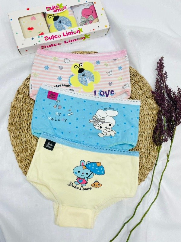 Producto - Art. 1917/3- DULCE LIMON - PACK X3 Bombacha de Niña