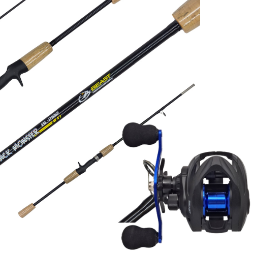 Producto - Combo rotativo Beast caña Blackmonster 2,10m + reel Bluesnake