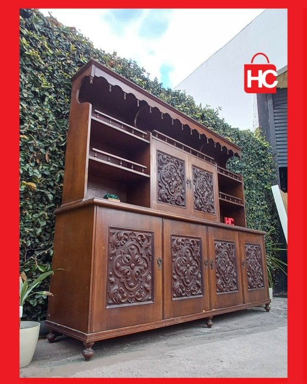 Producto - Gran modular vajillero estilo Colonial Español en madera maciza tallada - 2