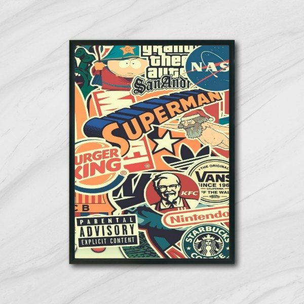 Producto - Cuadro decorativo vintage Marcas pop art