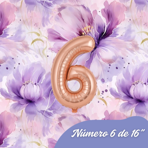 Producto - Globo número 6 rose gold 16"