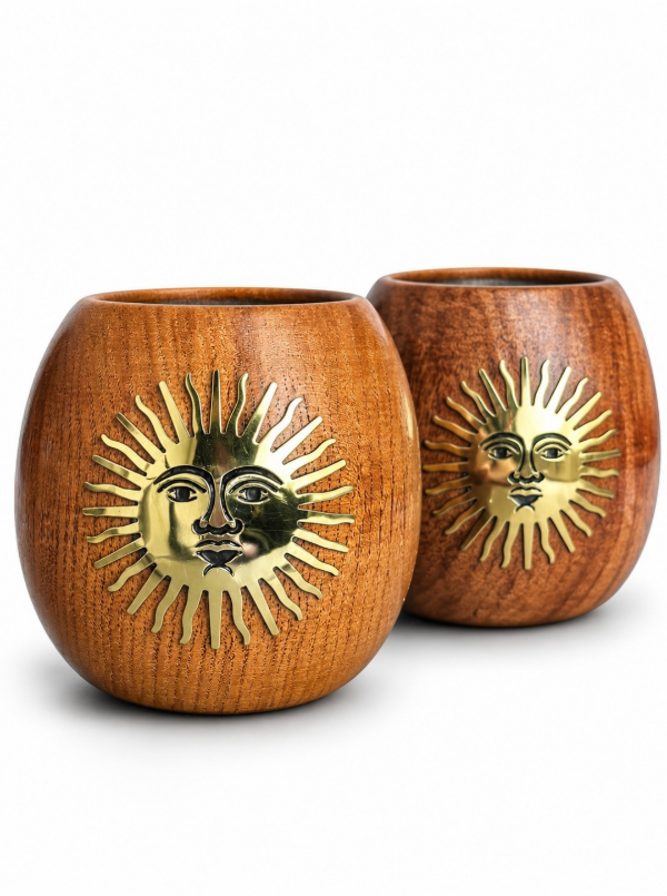 Producto - MATE ALGARROBO DIJE SOL XXL