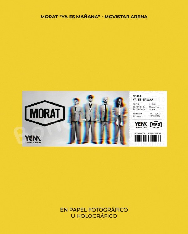 Producto - Entrada MORAT "YA ES MAÑANA" EN MOVISTAR ARENA - Entrada de Recuerdo