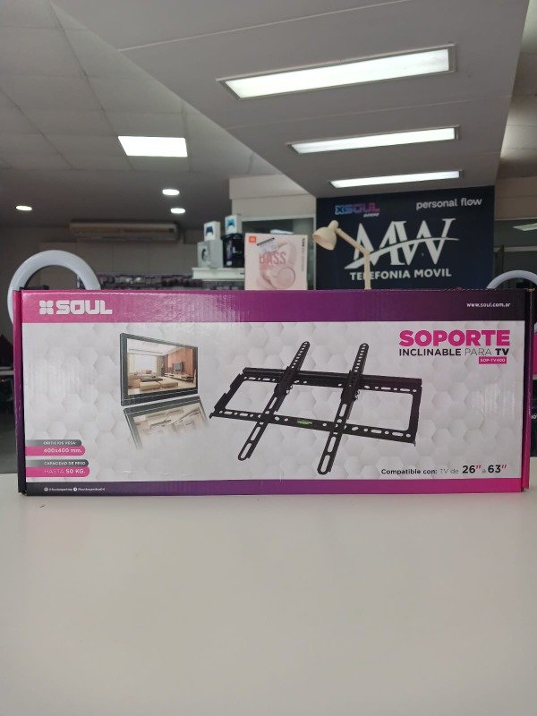 Producto - Soporte TV P/Pared Básculante 26" a 63" Vesa 400x400 Soul SOP-TV400