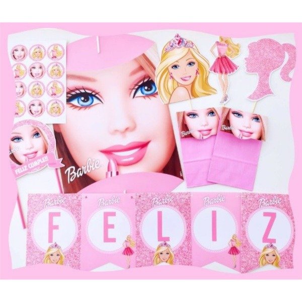Producto - Banderín Feliz Cumple Barbie