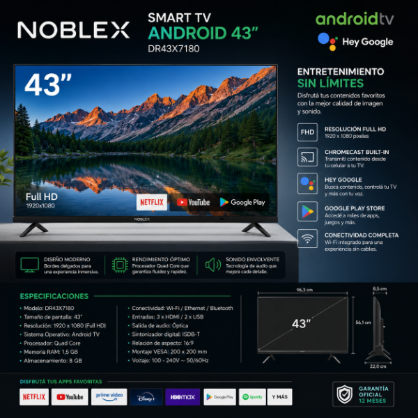 Producto - SMART NOBLEX 43" ANDROID DR43X7180