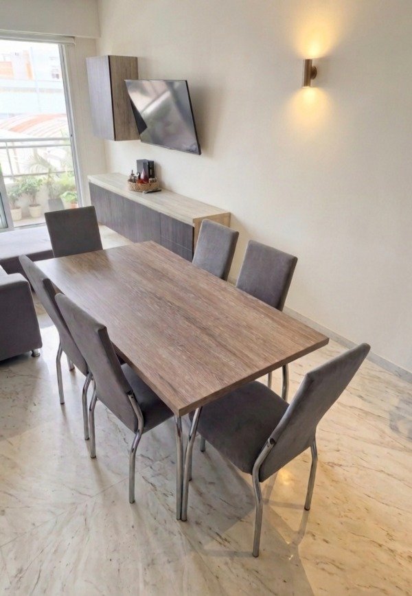 Producto - Mesa Cerdeña 1.50x0.80m/ Sillas Sevilla tapizado PREMIUM CROMADO - 1