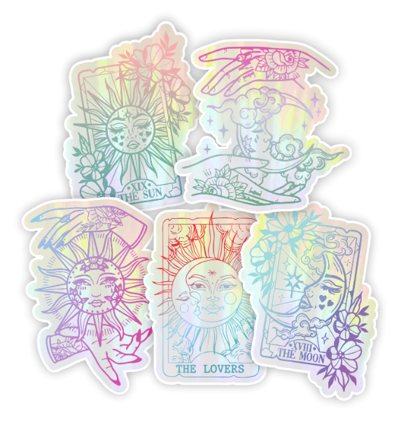 Producto - Pack X5 Stickers Suncatcher Atrapasoles Tarot Color
