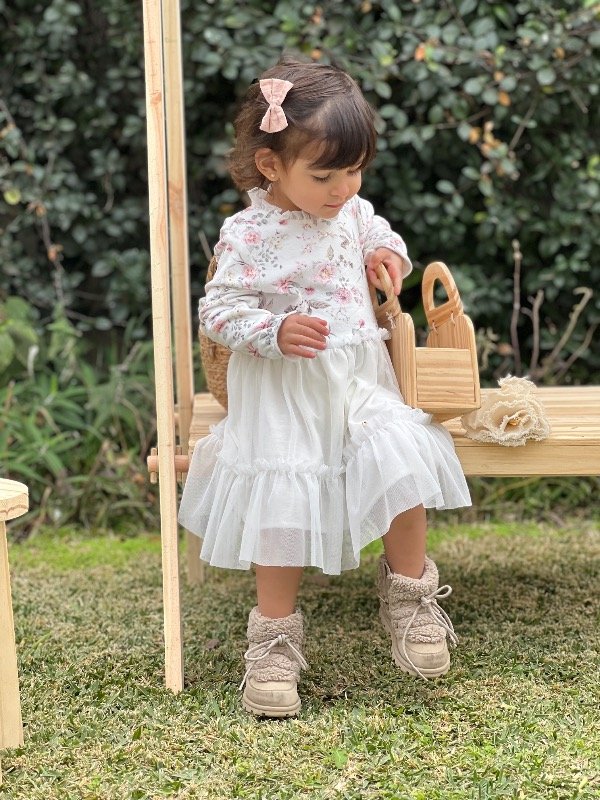 Producto - Vestido de Plush Estampado con Capas