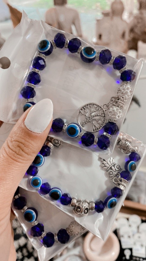 Producto - Pulsera ojo turco azul elásticas