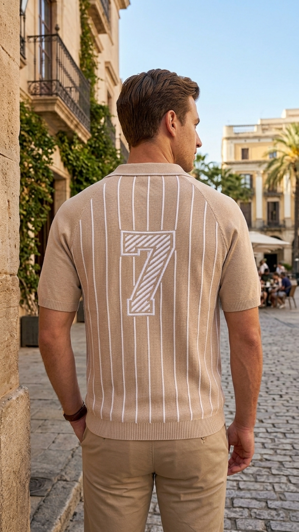 Producto - Chomba Tejida Rayada Number 7 Estilo Urbano Premium - 6
