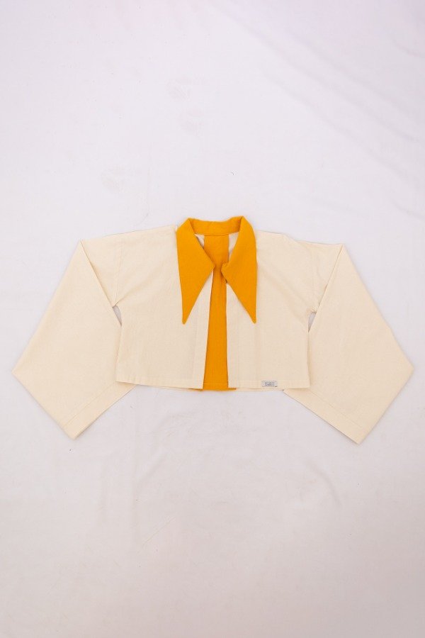 Producto - kimono Céfiro - natural y naranja