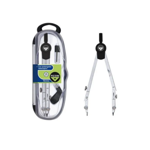 Producto - COMPAS PIZZINI METALICO C/DOBLE QUIEBRE ADAPTADOR 140MM