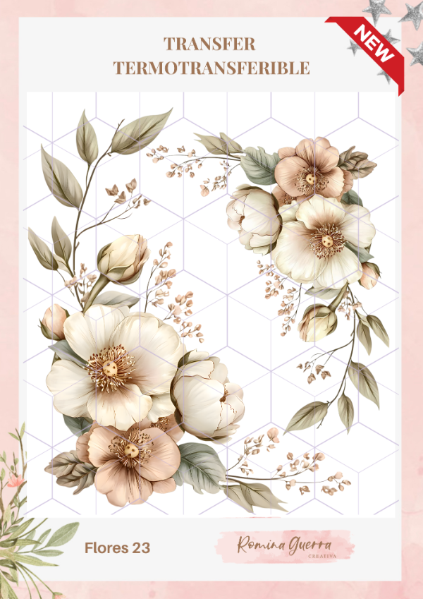 Producto - Transfer termotransferible - Flores 23