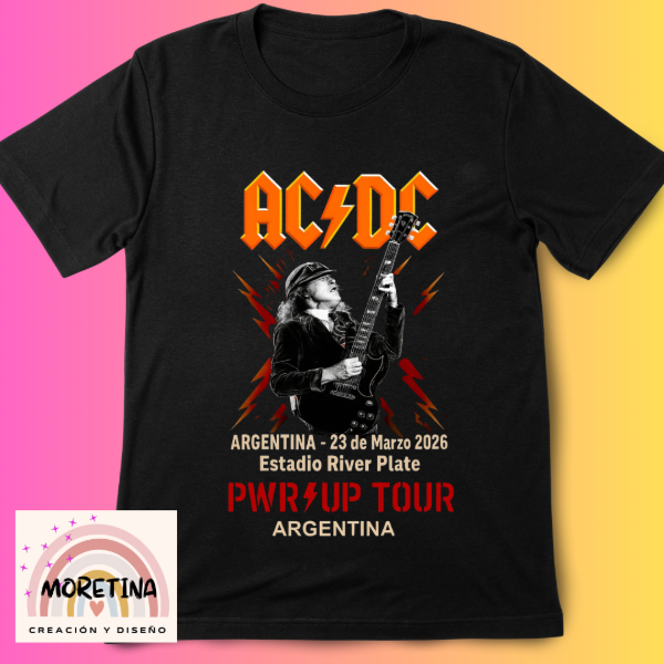 Producto - Remera AC/DC PWR UP TOUR 2026 -- Algodón Adulto