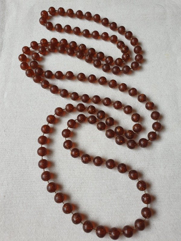 Producto - Collar Sautoir Celuloide Caramelo con Glitter - 7