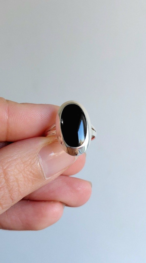 Producto - Anillo de Plata con Piedra Ovalada Varios Colores - 2