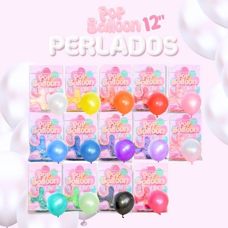Producto - GLOBOS LATEX "POP BALLOON" PERLADO 12" X50UN