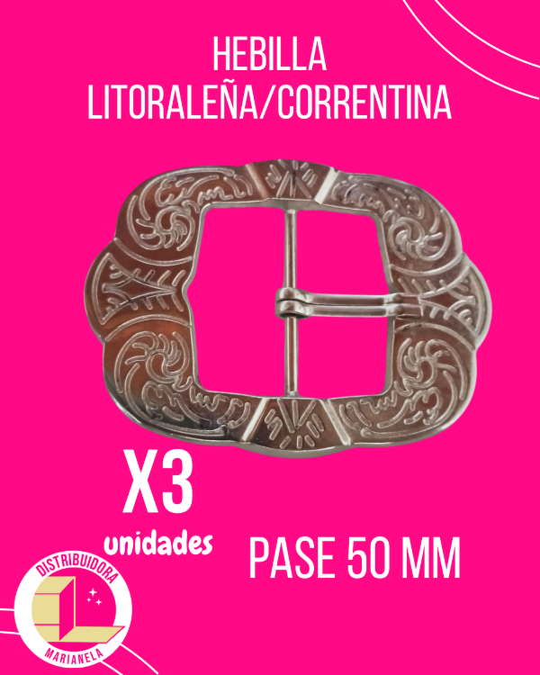 Producto - Hebilla Correntina Litoraleña 50 mm Gigante Zamak x3 unid