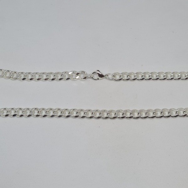 Producto - Cadena plateada grumet 8mm x60cm