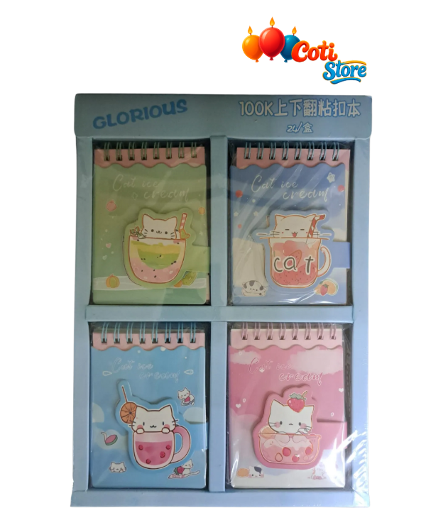 Producto - Agendita gato con velcro 7.7x10.7 cm