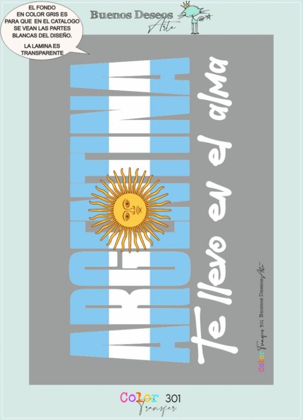 Producto - Lámina DTF TEXTIL Colección Orgullo Argentino - 301