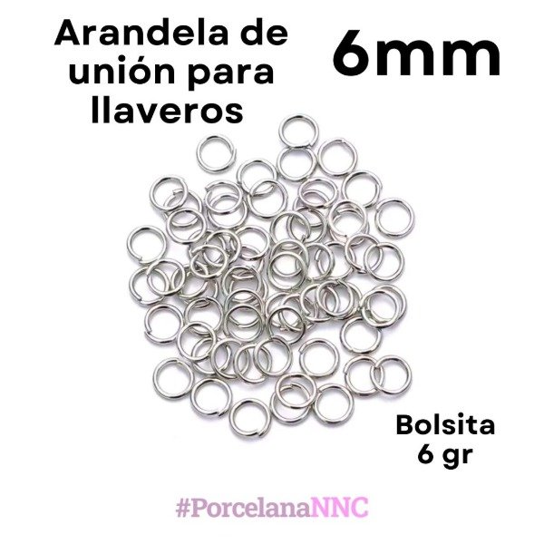 Producto - Argolla arandela de unión 6 mm níquel 6gr