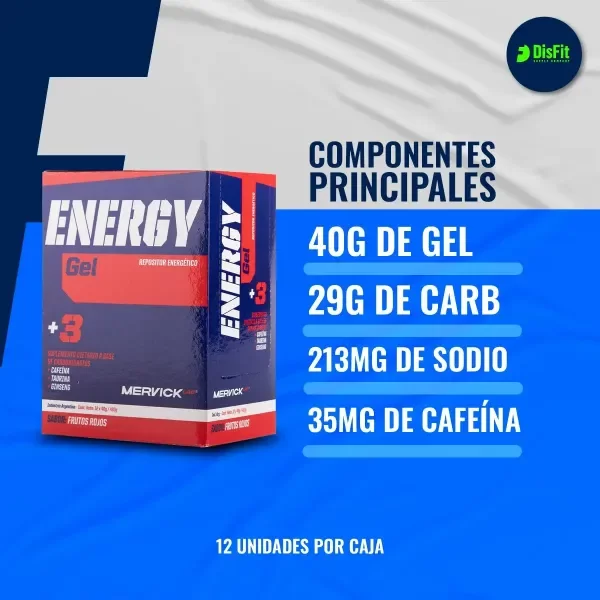 Producto - Energy GEL Cafeína Mervick Varios Sabores X 12 U - 3