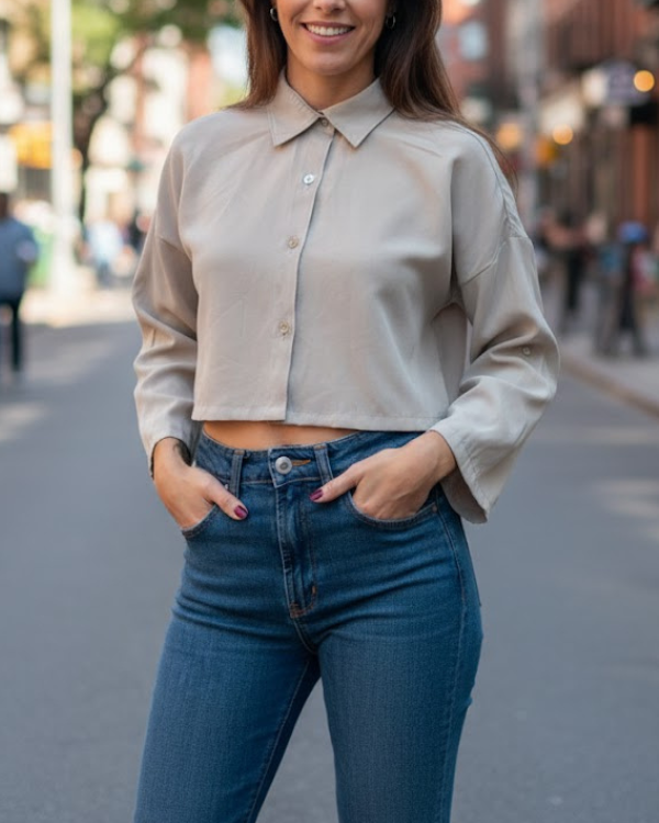 Producto - Camisa Crop Perla