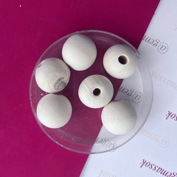 Producto - Bolita madera cruda 20mm