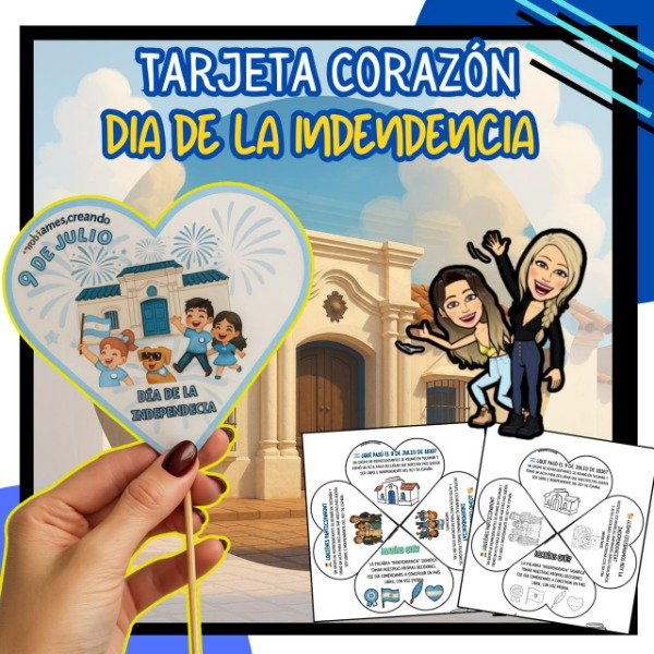 Producto - TARJETA CORAZÓN. DÍA DE LA INDEPENDENCIA