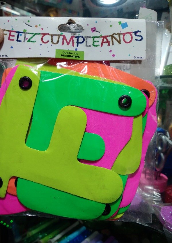 Producto - BANDERIN FELIZ CUMPLEAÑOS 3.00 m. MULTICOLOR