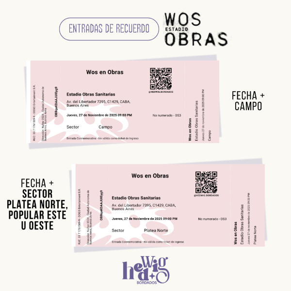 Producto - Entradas de recuerdo 14x6 SIMIL REALES - WOS Obras
